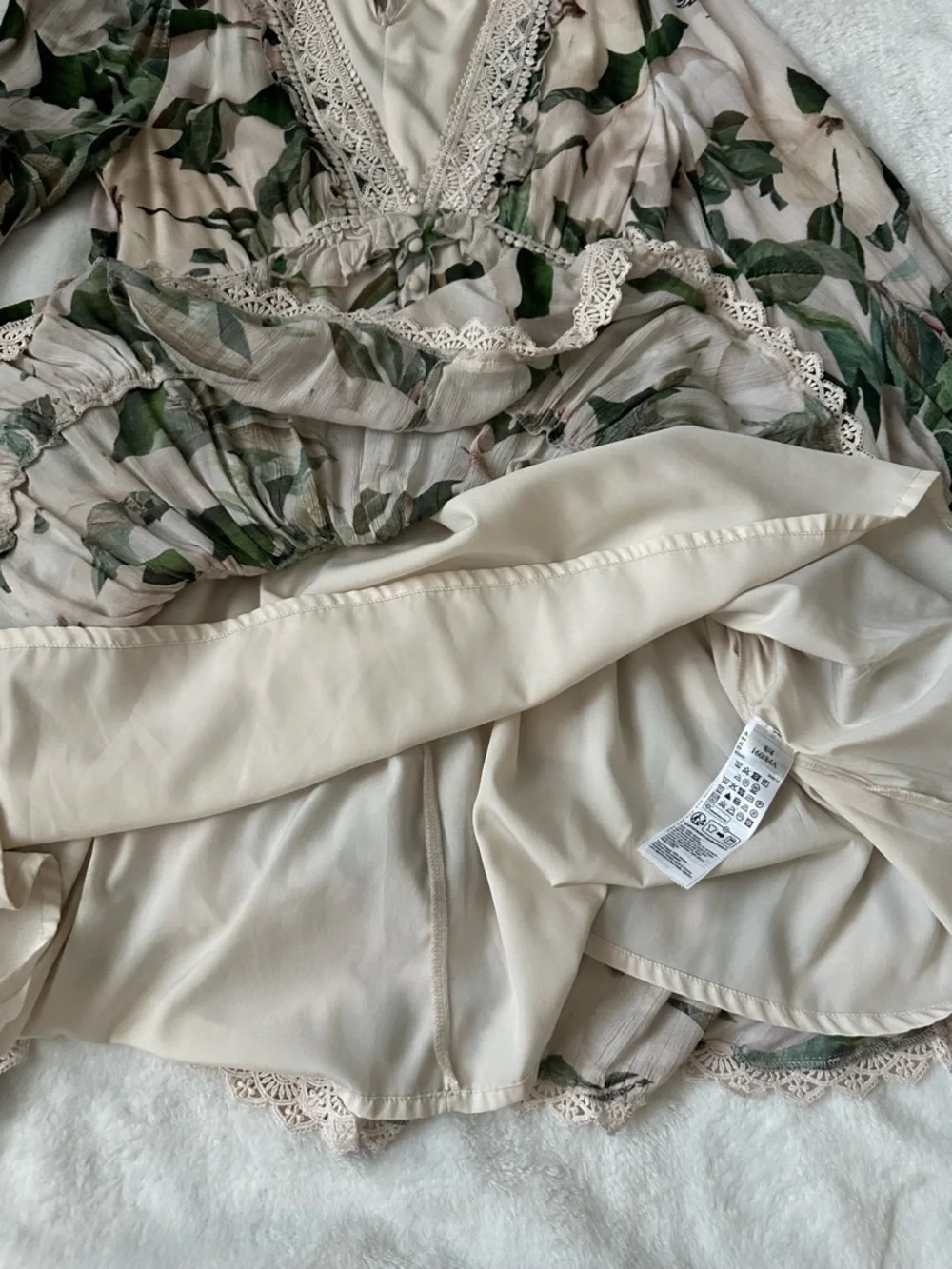 AllSaints Zora Alessandra Floral Lace-Trimmed Dress size 4 - Picture 9 of 16